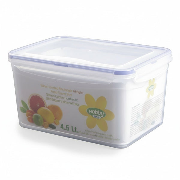 Hobby Life 4.5L Rectangular Airtight Food Box with Clip Lid