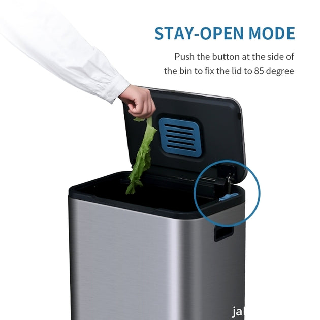 40L Wide Pedal Bin with Removable Inner Bucket - Titanium