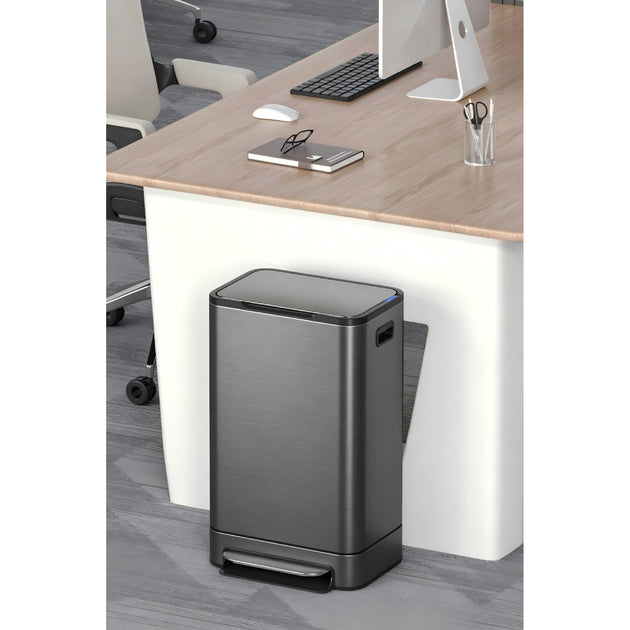 40L Wide Pedal Bin with Removable Inner Bucket - Titanium