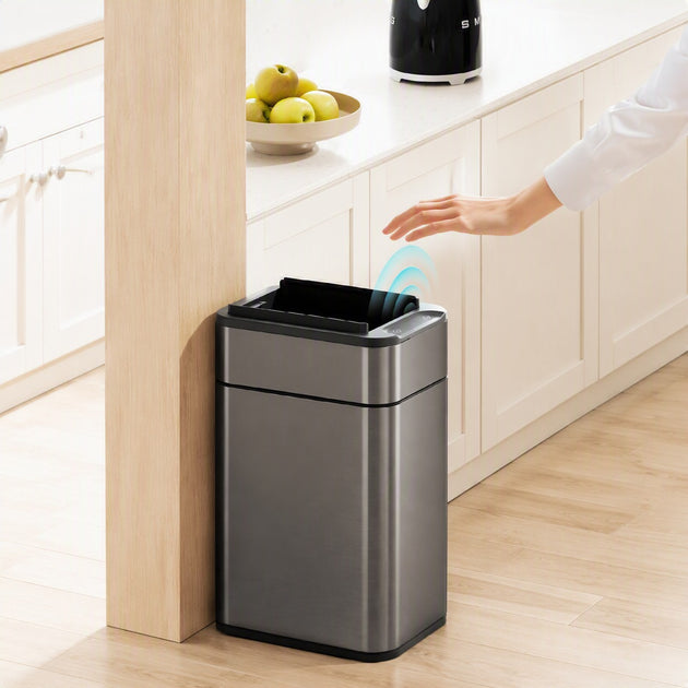 40L Stainless Steel Wing Open Sensor Bin