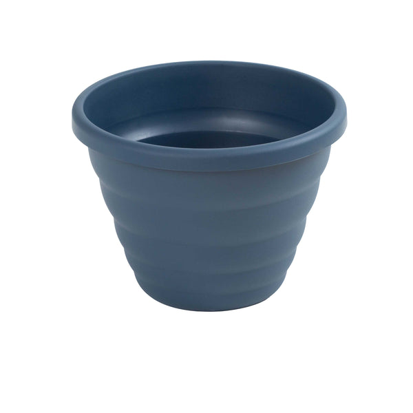 Wham Beehive 32cm Round Plastic Garden Planter Navy Blue