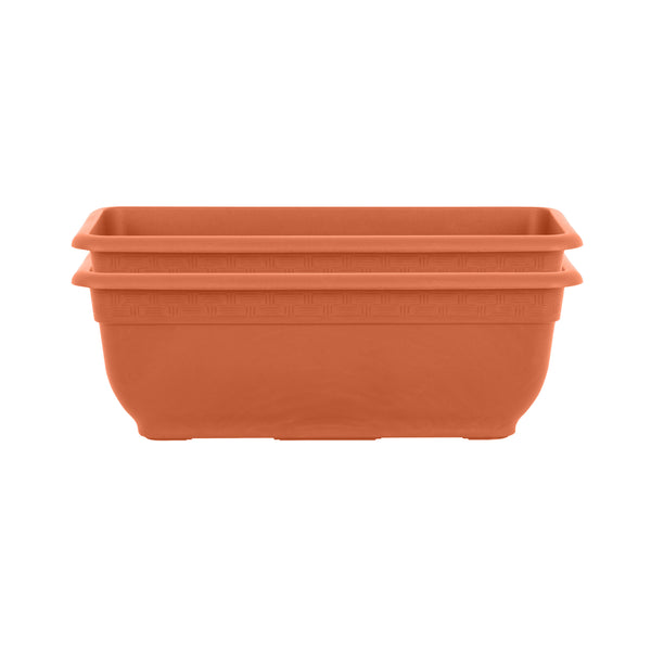 Wham Bell Pot 47cm Rectangular Plastic Garden Trough Terracotta