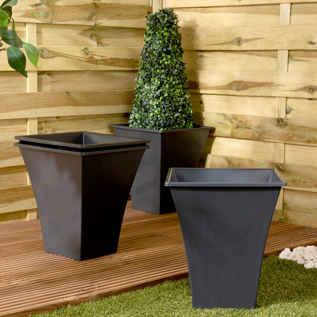 Wham Metallica 28cm Square Plastic Garden Planter
