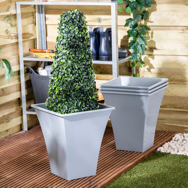 Wham Metallica 28cm Square Plastic Garden Planter