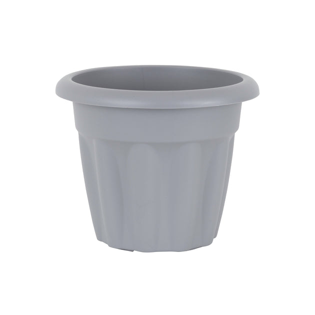 Wham Vista 25cm Round Plastic Garden Planter Upcycle Grey