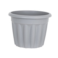 Wham Vista 40cm Round Plastic Garden Planter Upcycle Grey