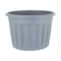 Wham Vista 60cm Round Plastic Garden Planter Upcycle Grey