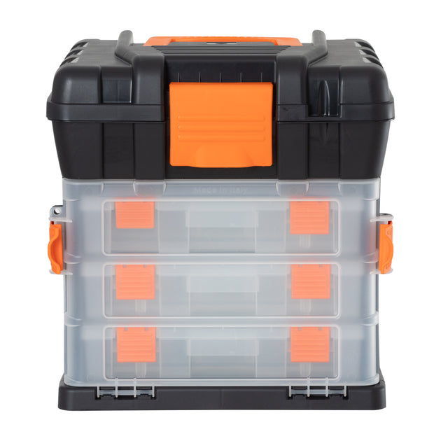 34cm Tool Box with 3 Organisers and Storage