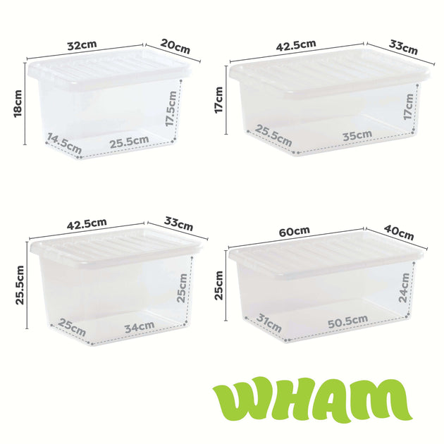 Wham Crystal 7-Piece Multisize Storage Boxes & Lid Set