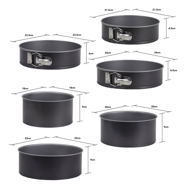 Baker & Salt 6-Piece Springform & Loose Bottom Cake Tin Set