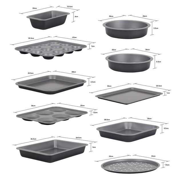 Baker & Salt 10-Piece Medium Non-Stick Family Bakeware Set