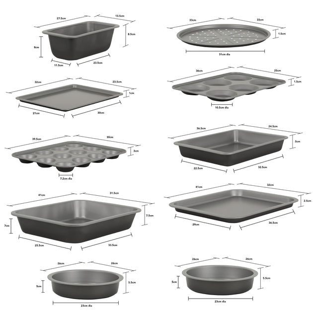 Baker & Salt 10-Piece Large Non-Stick Family Bakeware Set