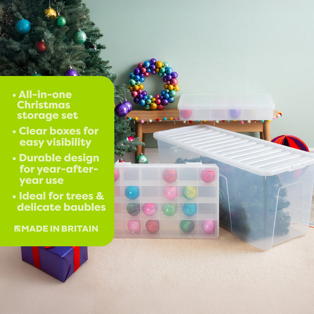 Wham Festive 3-Piece Christmas Storage Set for Tree & Baubles