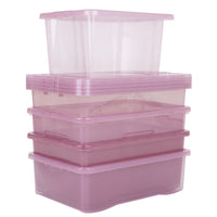 Wham Crystal 5-Piece Multisize Storage Boxes & Lid Set - Dusky Orchid