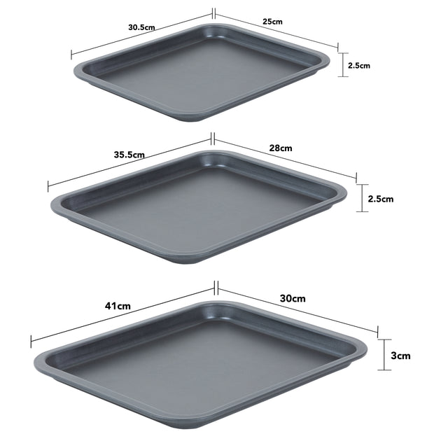 Baker & Salt Premium 3-Piece Oven Tray Set