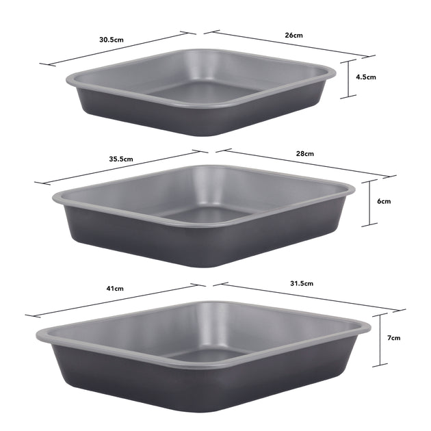 Baker & Salt 3-Piece Non-Stick Roasting Tin Set
