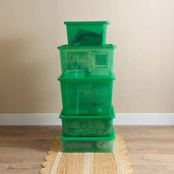 Wham Crystal 5-Piece Multisize Storage Boxes & Lid Set - Leprechaun Green