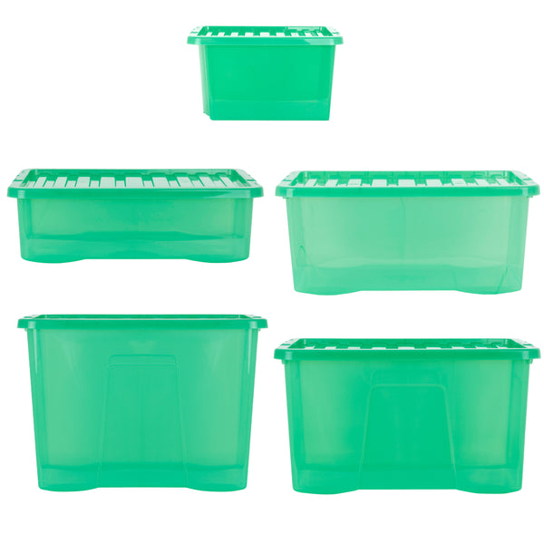 Wham Crystal 5-Piece Multisize Storage Boxes & Lid Set - Leprechaun Green