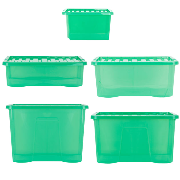 Wham Crystal 5-Piece Multisize Storage Boxes & Lid Set - Leprechaun Green