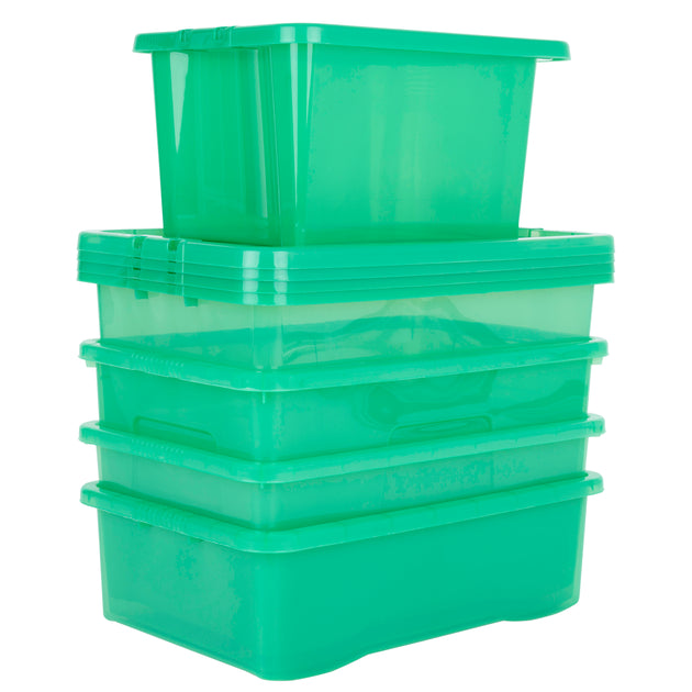 Wham Crystal 5-Piece Multisize Storage Boxes & Lid Set - Leprechaun Green