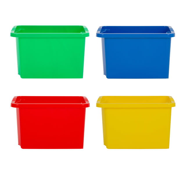 Pack of 4 - Wham Stack & Store Plastic Storage Box Mixed Set 24L
