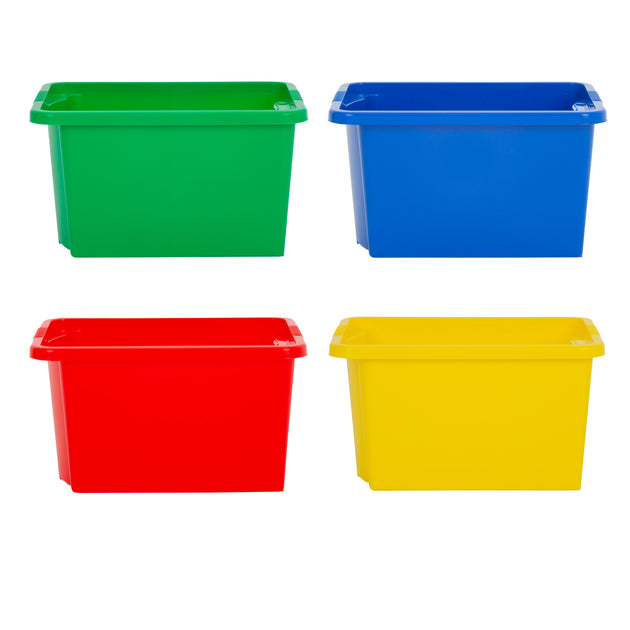 Pack of 4 - Wham Stack & Store Plastic Storage Box Mixed Set 30L