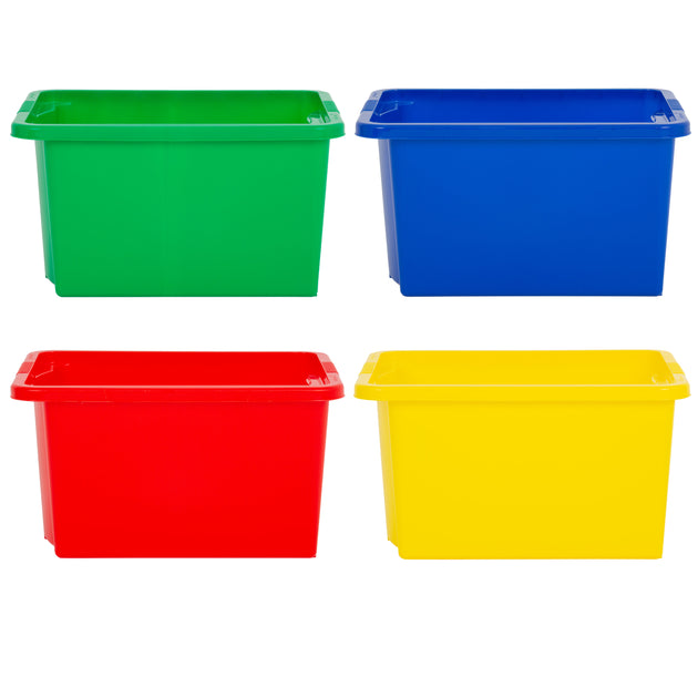 Pack of 4 - Wham Stack & Store Plastic Storage Box Mixed Set 35L