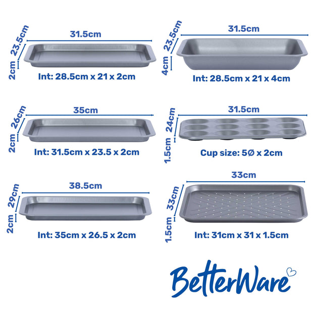 BetterWare Essentials 12-Piece Non-Stick Baking Set