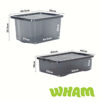 Wham Crystal 4-Piece Multisize Storage Boxes & Lid Set - Smoke