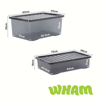 Wham Crystal 4-Piece Multisize Storage Boxes & Lid Set - Smoke