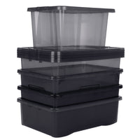 Wham Crystal 4-Piece Multisize Storage Boxes & Lid Set - Smoke