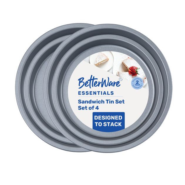 BetterWare Essentials 4-Piece Non-Stick Sandwich Tin Set