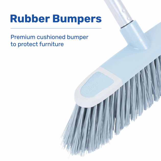 BetterWare Soft Bristle Broom with 3 Piece Handle