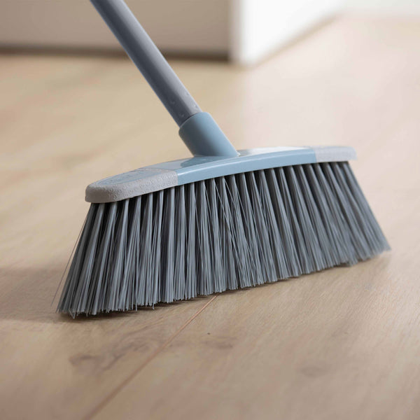 BetterWare Stiff Bristle Broom with 3 Piece Handle