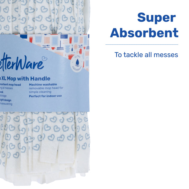 BetterWare Synthetic Strip Mop with 3 Piece Handle