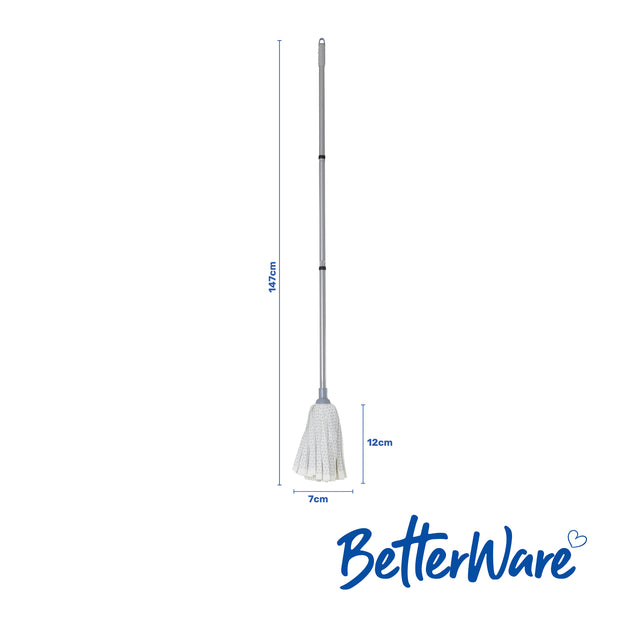 BetterWare Synthetic Strip Mop with 3 Piece Handle