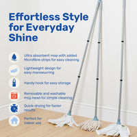 BetterWare Cotton Mop with 3 Piece Handle