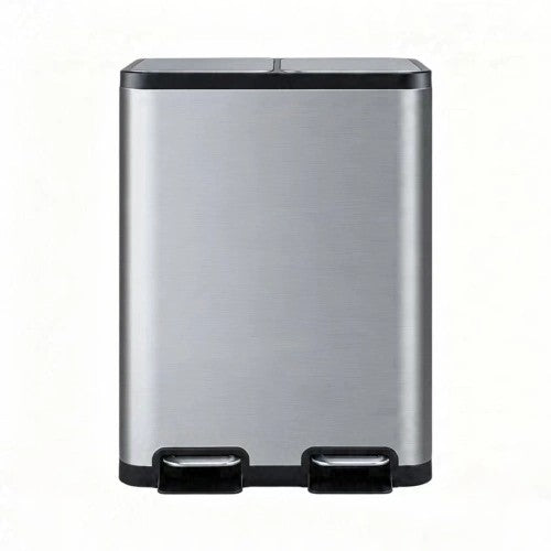 50L Double Pedal Recycling Bin (2 x 25L) Titanium