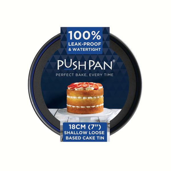 PushPan 18cm (7 Inch) Non-Stick Shallow Cake Tin Single