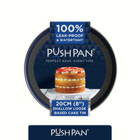 PushPan 20cm (8 Inch) Non-Stick Shallow Cake Tin Single