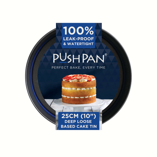 PushPan 25cm (10 Inch) Non-Stick Deep Cake Tin Single