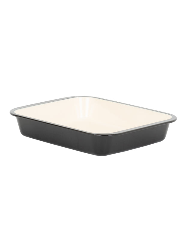 PFAS Free Signature Two-Tone 36cm Enamel Roaster - Black/Cream