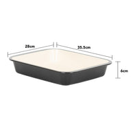 PFAS Free Signature Two-Tone 36cm Enamel Roaster - Black/Cream