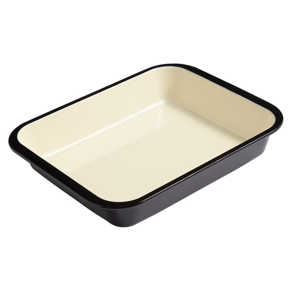 PFAS Free Signature Two-Tone 36cm Enamel Roaster - Black/Cream