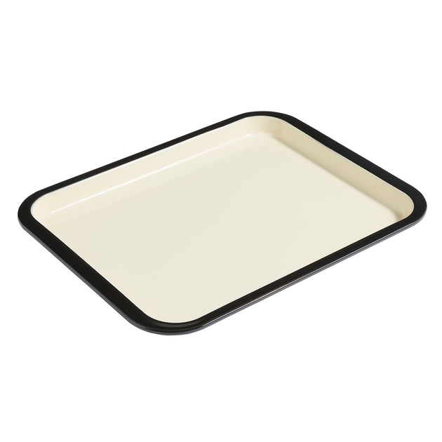 PFAS Free Signature Two-Tone 41cm Enamel Oven Tray - Black/Cream