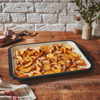 PFAS Free Signature Two-Tone 41cm Enamel Oven Tray - Black/Cream