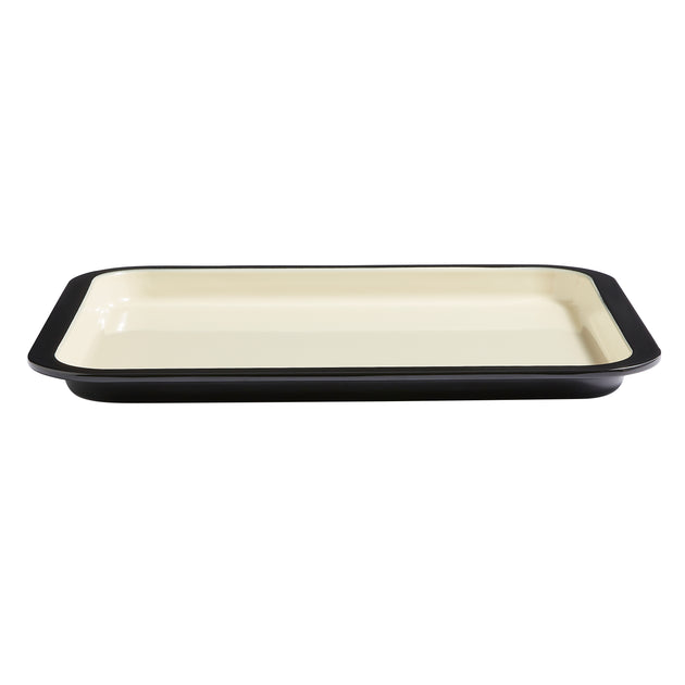 PFAS Free Signature Two-Tone 41cm Enamel Oven Tray - Black/Cream