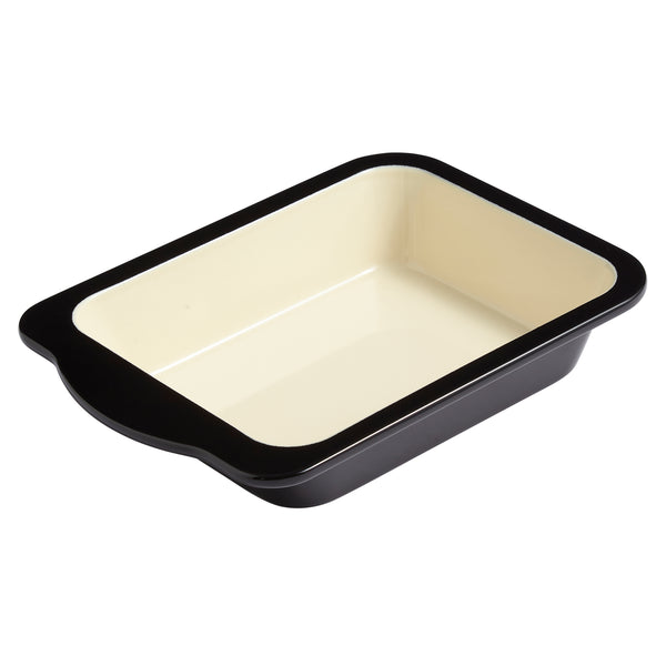 Baker & Salt Country Enamel Two-Tone Premium Steel 22cm Baking Dish – Black/Cream