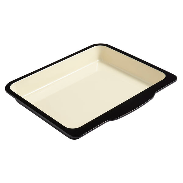 Baker & Salt Country Enamel Two-Tone Premium Steel 37cm Baking Dish – Black/Cream