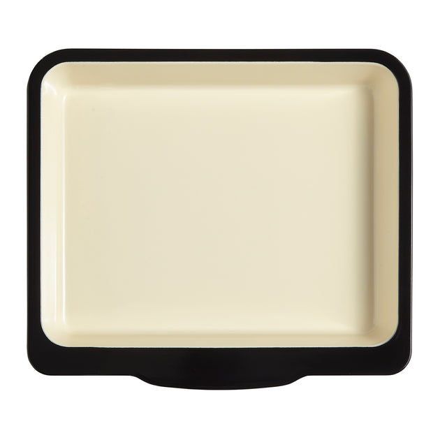 Baker & Salt Country Enamel Two-Tone Premium Steel 37cm Baking Dish – Black/Cream
